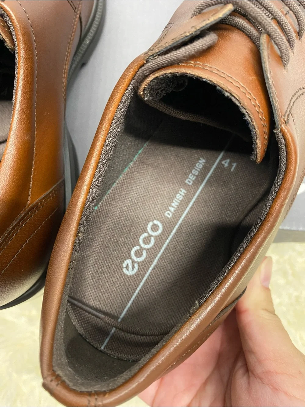 NIB! Ecco Maitland Derby Mens Shoes Plain Toe Lace-Up In Mink Size US7-7.5/ EU41
